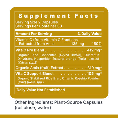 Premier Research Labs Vitamin C Supplement - Natural Vitamin C, Whole Food Vitamin C, Essential C Complex, Pure with Bioflavonoids & Organic Ingredients - 60 Vegetarian Capsules - dailyvitalstore