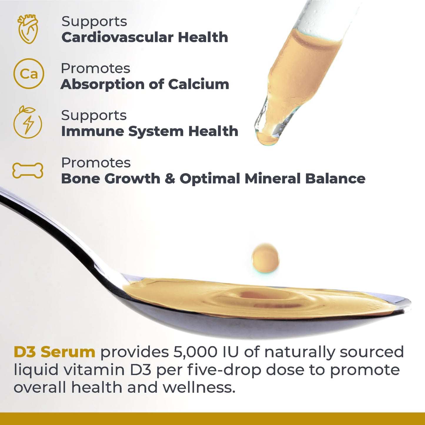 Premier Research Labs Vitamin D3 Serum - Liquid Vitamin D Oil Drops for Adults, Liquid Vitamin D3 5000 IU, Sublingual Vit D3 Liquid - 0.43 fl oz - dailyvitalstore