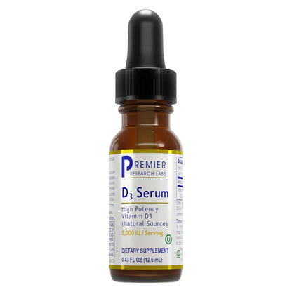 Premier Research Labs Vitamin D3 Serum - Liquid Vitamin D Oil Drops for Adults, Liquid Vitamin D3 5000 IU, Sublingual Vit D3 Liquid - 0.43 fl oz - dailyvitalstore