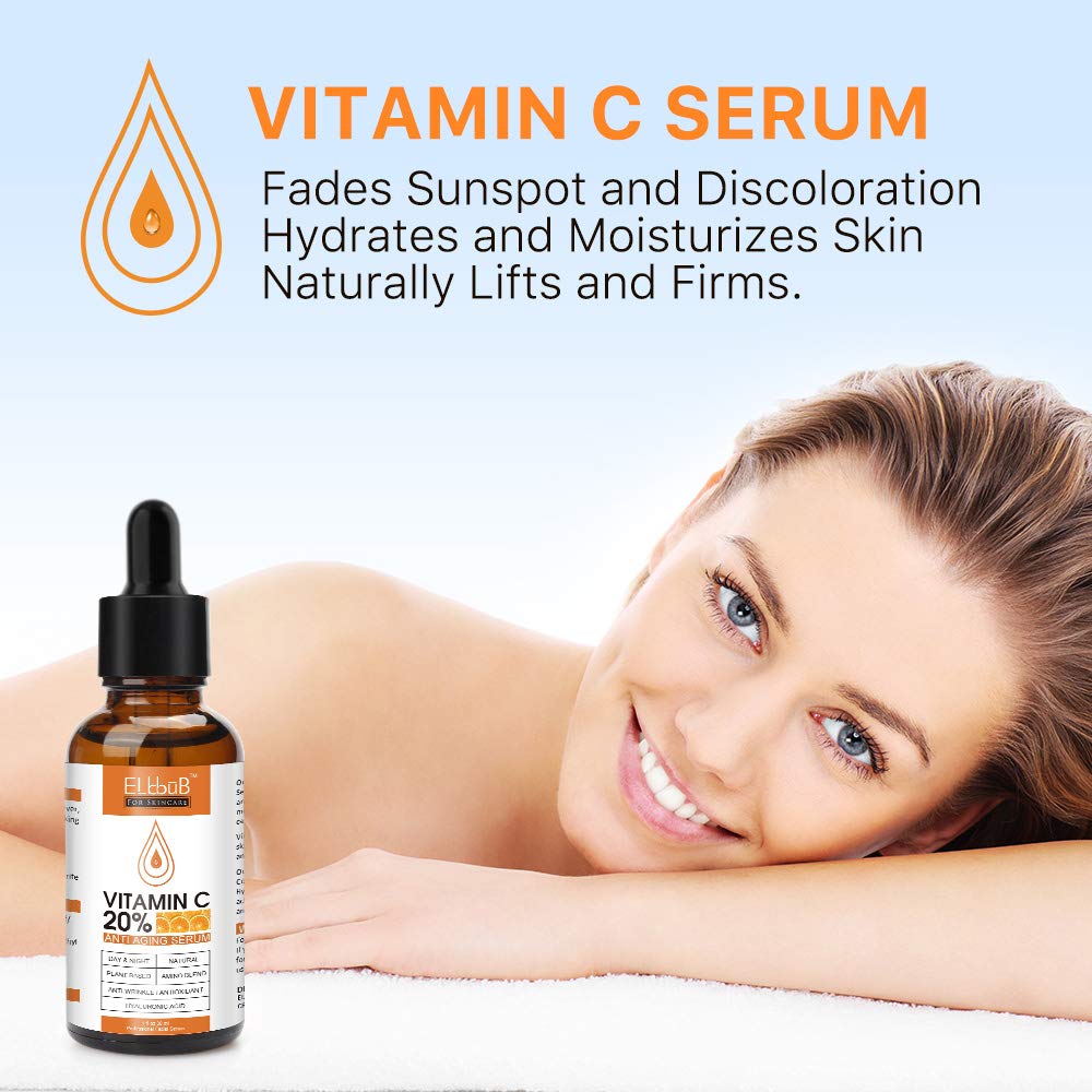 Premium 20% 𝐯𝐢𝐭𝐚𝐦𝐢𝐧 𝐜 𝐬𝐞𝐫𝐮𝐦 - (2PACK) with Hyaluronic Acid, Retinol & Amino Acids - Boost Skin Collagen,Hydrate & Plump Skin, Anti Aging & Wrinkle Facial Serum - dailyvitalstore
