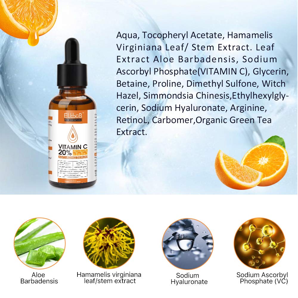 Premium 20% Vitamin C Serum For Face - (3PACK) with Hyaluronic Acid, Retinol & Amino Acids - Boost Skin Collagen,Hydrate & Plump Skin - dailyvitalstore