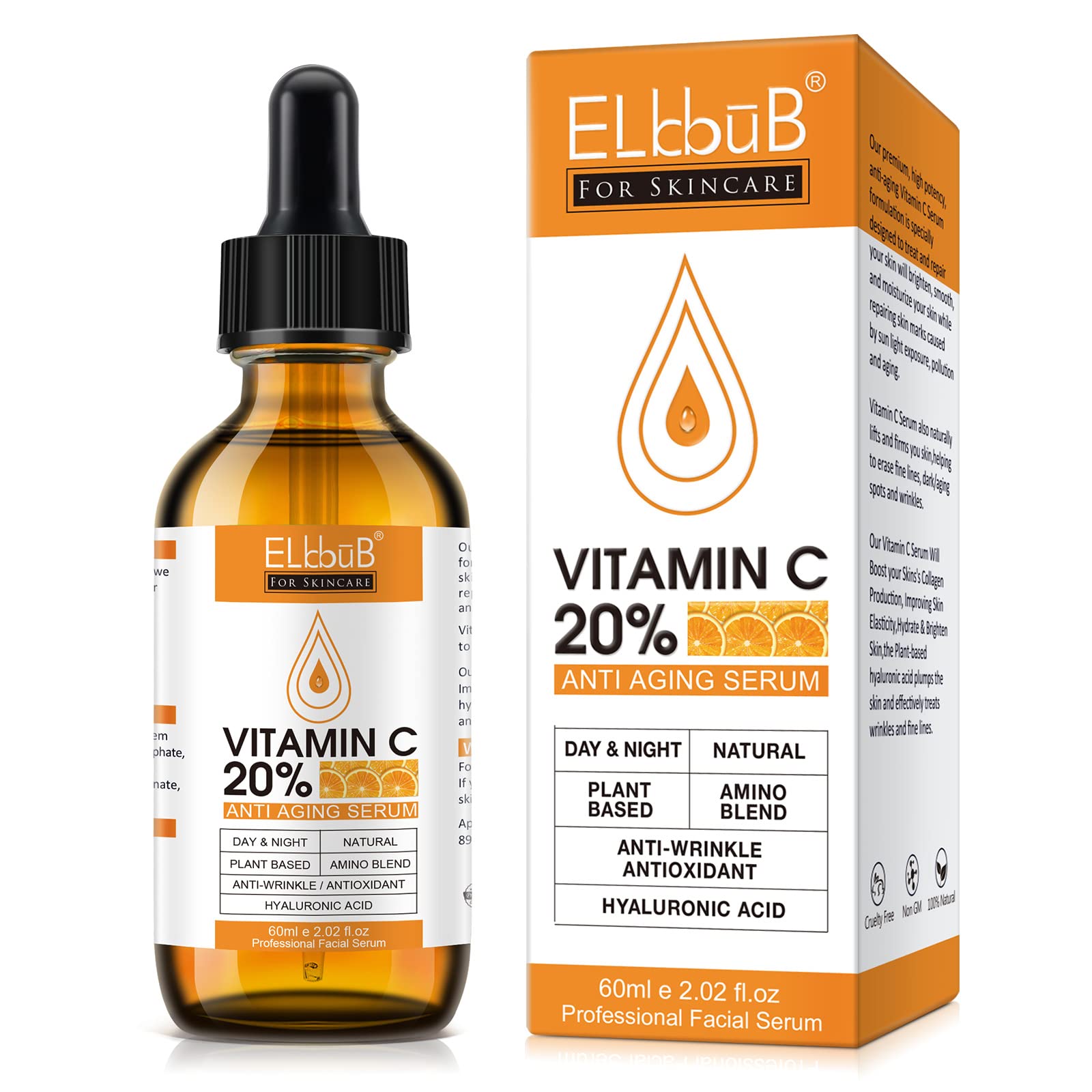 Premium 20% Vitamin C Serum For Face with Hyaluronic Acid, Retinol & Amino Acids - Boost Skin Collagen,Hydrate & Plump Skin, - dailyvitalstore
