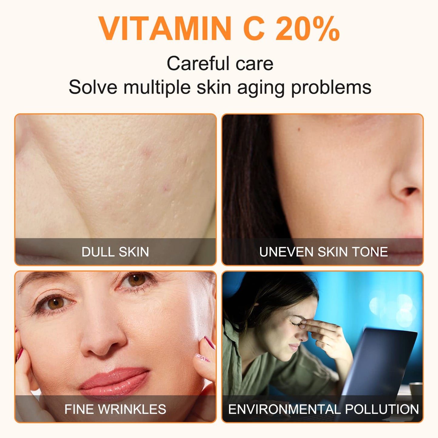 Premium 20% Vitamin C Serum For Face with Hyaluronic Acid, Retinol & Amino Acids - Boost Skin Collagen,Hydrate & Plump Skin, - dailyvitalstore