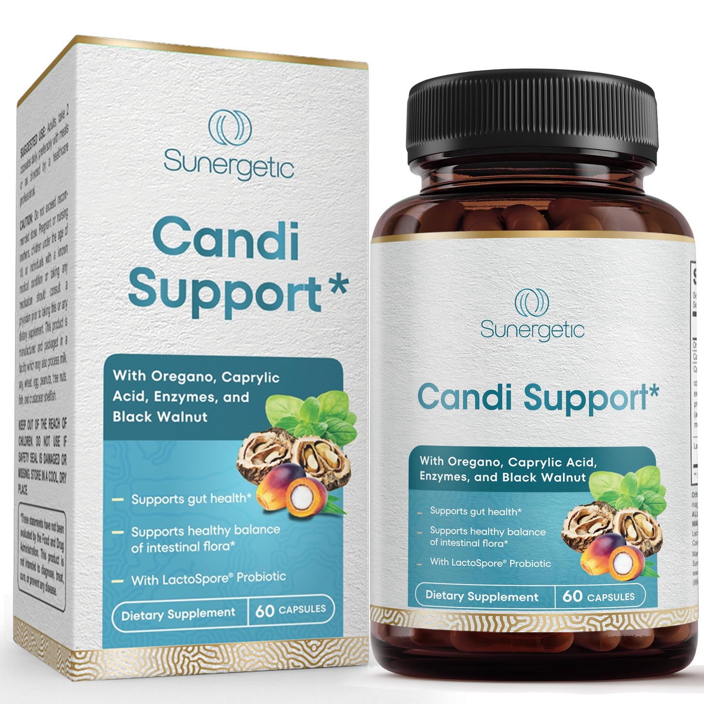 Premium Candida Cleanse Supplement – Candida Support Supplement with Oregano, Caprylic Acid, Black Walnut & Probiotics – Supports Gut Health, - dailyvitalstore