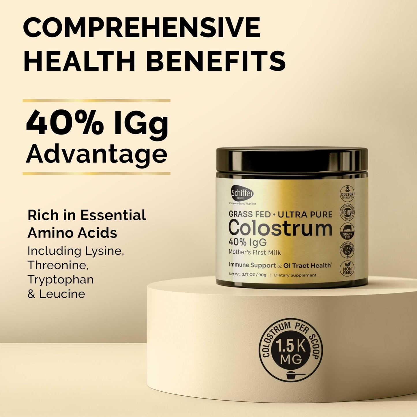 Premium Colostrum Supplement Highest IgG for Gut Health, Immune Support & Recovery Superfood, Anti-Age - Pure Grass-Fed Bovine Colostrum Powder - dailyvitalstore