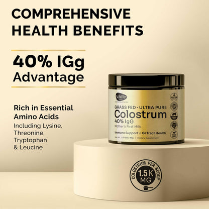 Premium Colostrum Supplement Highest IgG for Gut Health, Immune Support & Recovery Superfood, Anti-Age - Pure Grass-Fed Bovine Colostrum Powder - dailyvitalstore