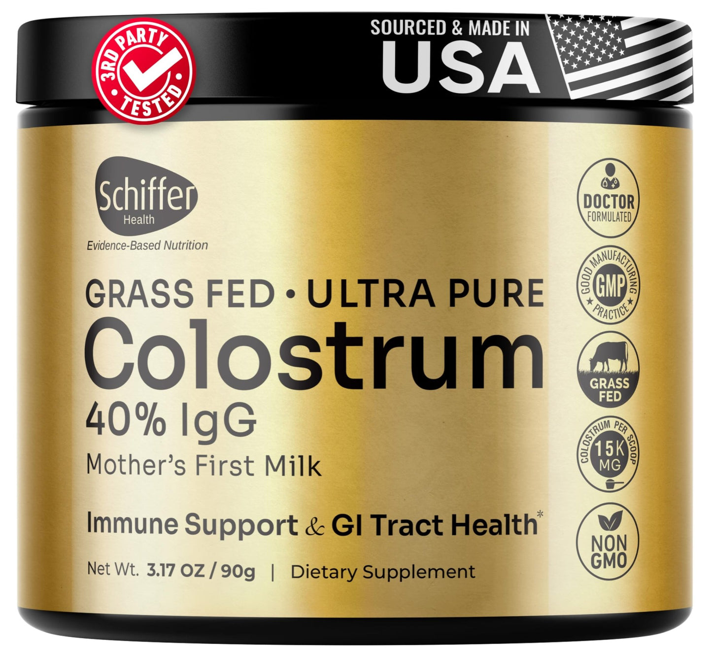 Premium Colostrum Supplement Highest IgG for Gut Health, Immune Support & Recovery Superfood, Anti-Age - Pure Grass-Fed Bovine Colostrum Powder - dailyvitalstore