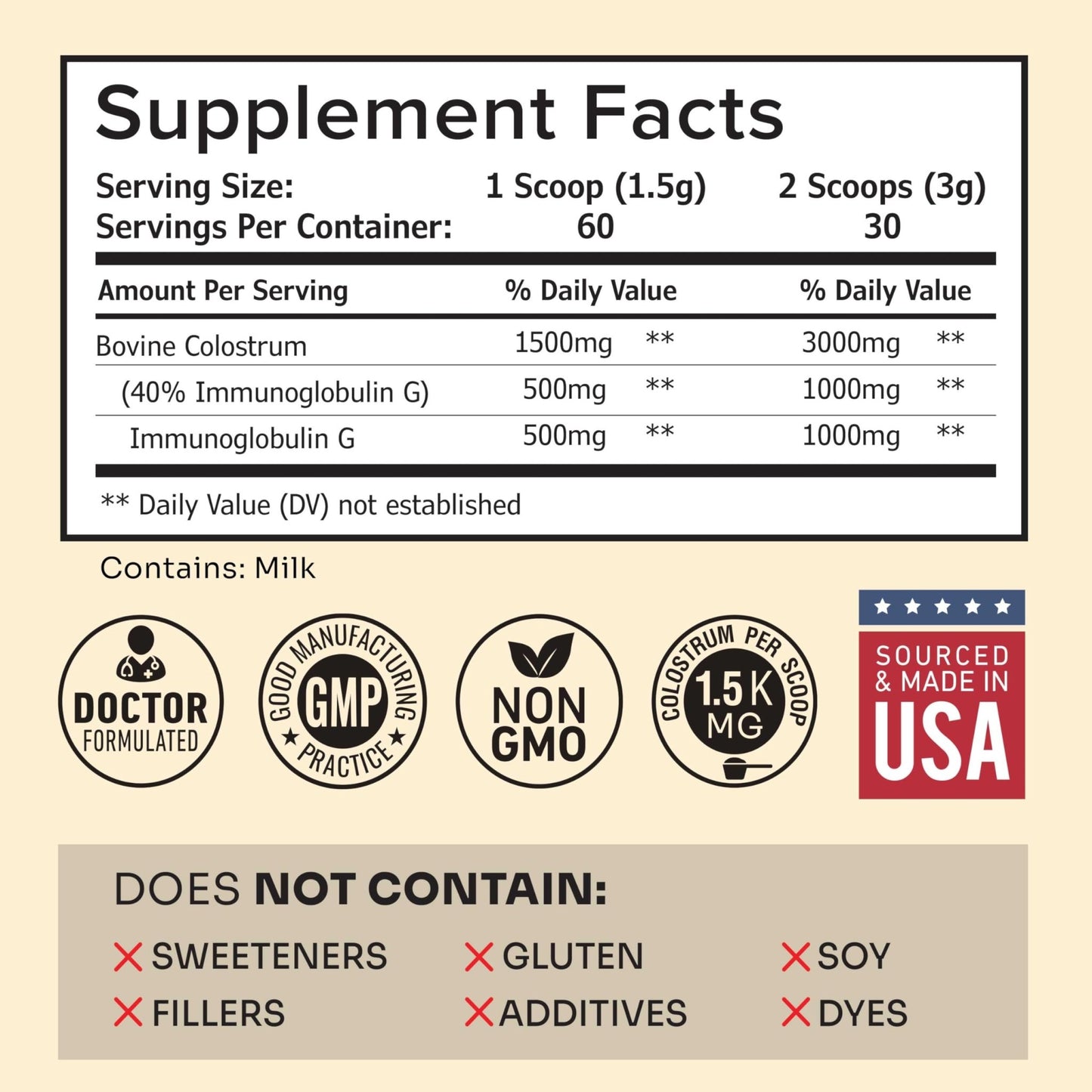 Premium Colostrum Supplement Highest IgG for Gut Health, Immune Support & Recovery Superfood, Anti-Age - Pure Grass-Fed Bovine Colostrum Powder - dailyvitalstore