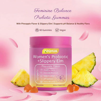 Premium Feminine Balance Gummies for Women - 60 Gummies, Hawaiian Pineapple Flavor - with Probiotics & Vitamin C - Supports Feminine Wellness & Healthy Balance - Gluten Free, Vegan（30 Servings）（Q2） - dailyvitalstore