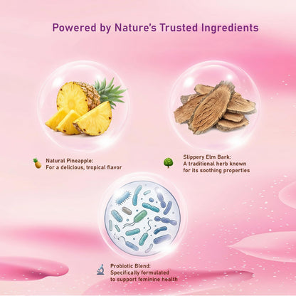 Premium Feminine Balance Gummies for Women - 60 Gummies, Hawaiian Pineapple Flavor - with Probiotics & Vitamin C - Supports Feminine Wellness & Healthy Balance - Gluten Free, Vegan（30 Servings）（Q2） - dailyvitalstore