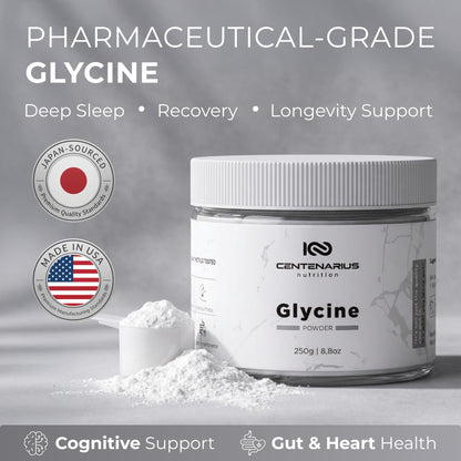 Premium Glycine Powder 250g | Amino Acids Supplement for Post Workout Muscle Recovery, Digestion, Sleep Aid + More - Vegan, Additive-Free - dailyvitalstore