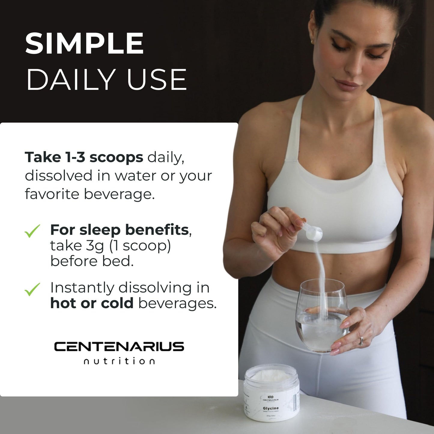 Premium Glycine Powder 250g | Amino Acids Supplement for Post Workout Muscle Recovery, Digestion, Sleep Aid + More - Vegan, Additive-Free - dailyvitalstore