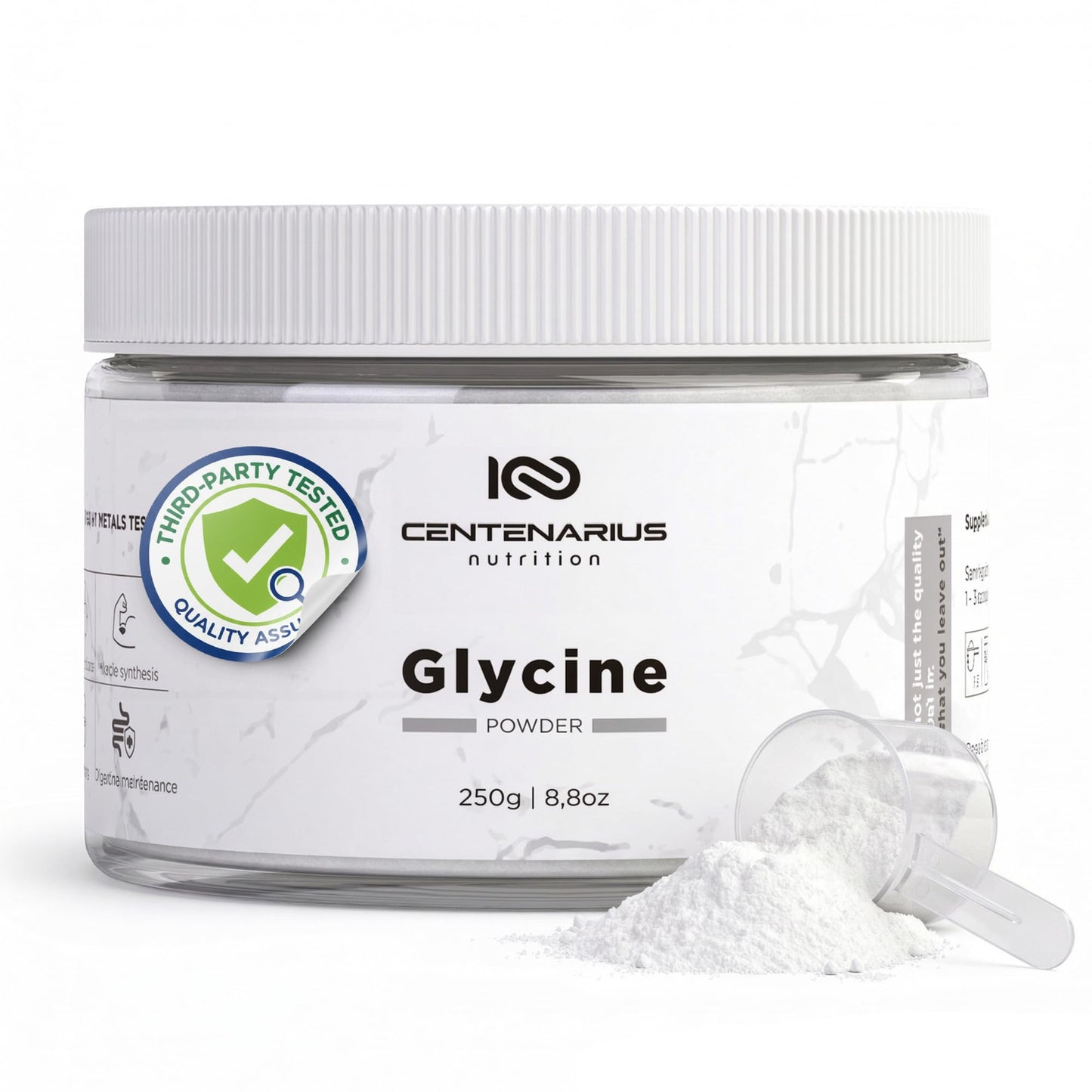 Premium Glycine Powder 250g | Amino Acids Supplement for Post Workout Muscle Recovery, Digestion, Sleep Aid + More - Vegan, Additive-Free - dailyvitalstore