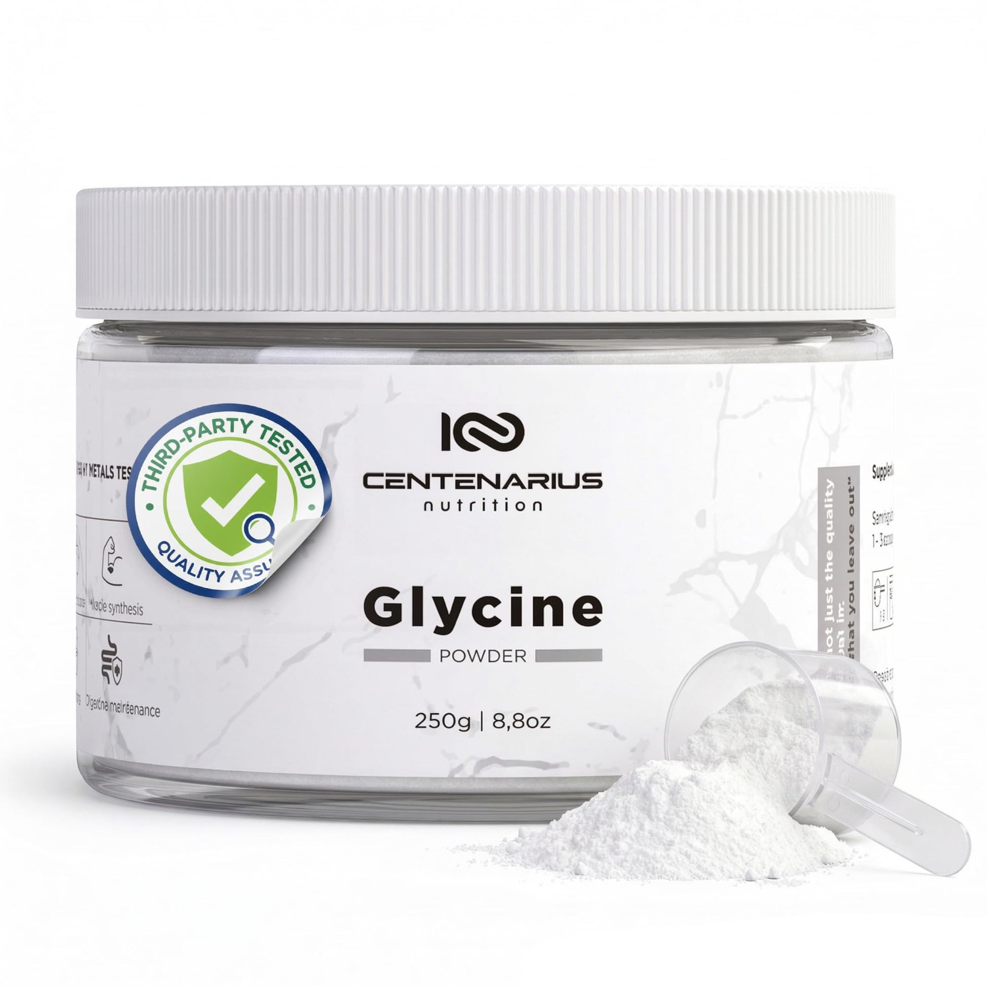 Premium Glycine Powder 250g | Amino Acids Supplement for Post Workout Muscle Recovery, Digestion, Sleep Aid + More - Vegan, Additive-Free - dailyvitalstore