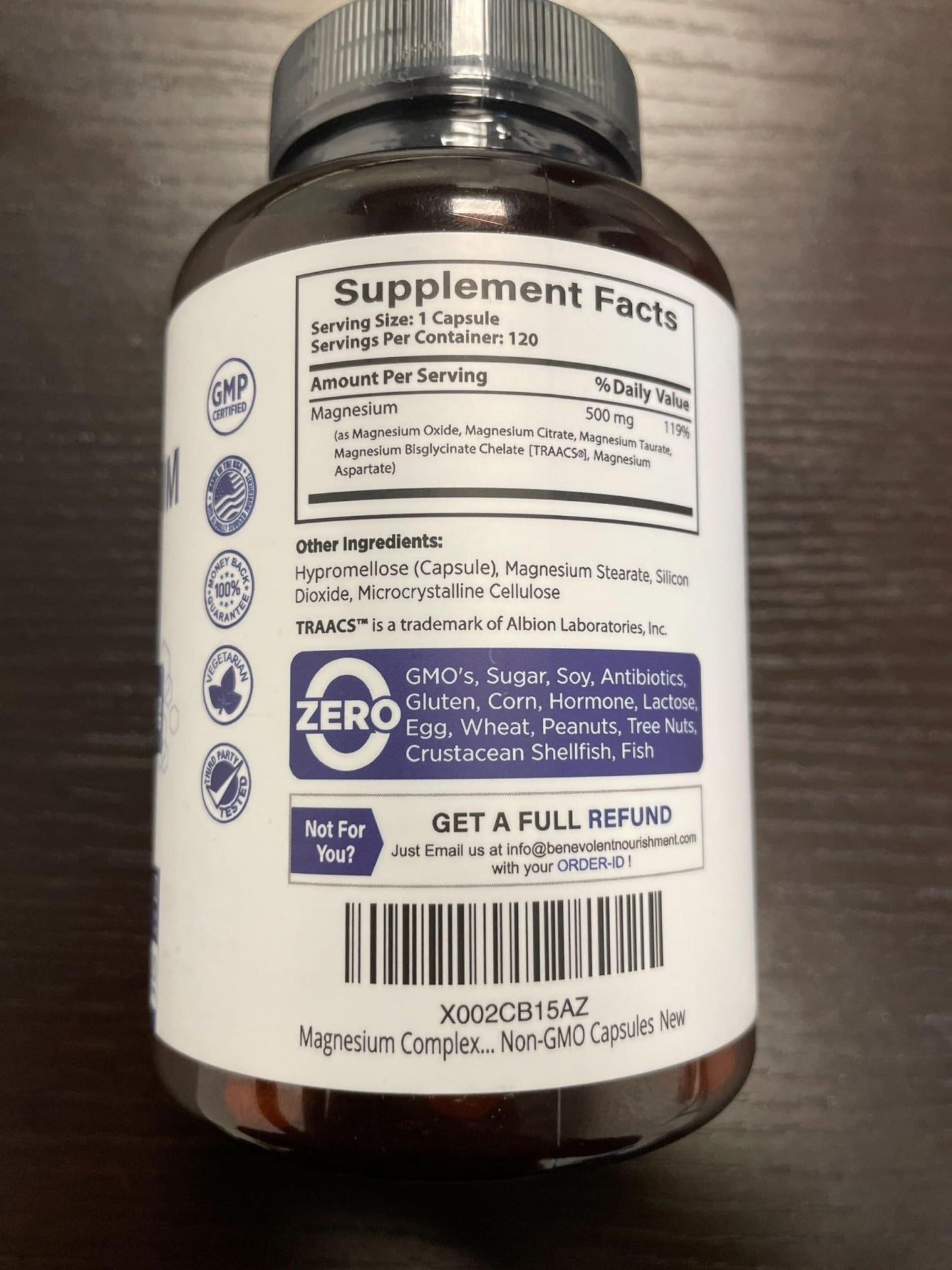 Premium Magnesium Capsules 500mg, High Absorption Formula Chelated Buffered Citrate to Support Digestion, Bone, Sleep & Muscle Health - dailyvitalstore