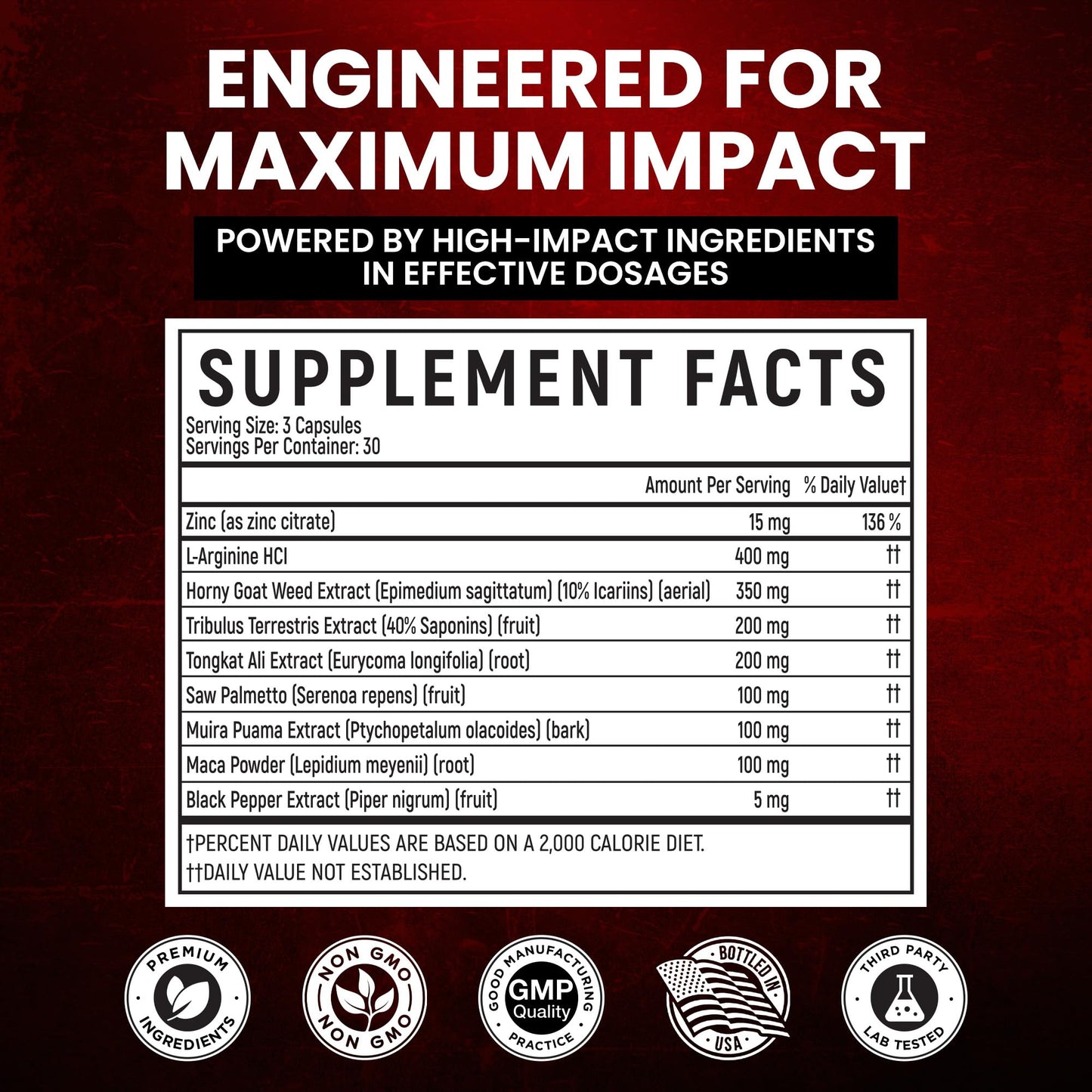 Premium Male Enhancement | Rapid Acting Blood Flow Support | Bigger, Rock Hard, Longer | 9 in 1 Intimacy Complex to Restore Confidence, California Manufactured, 3rd Party Tested – 90 Caps - dailyvitalstore