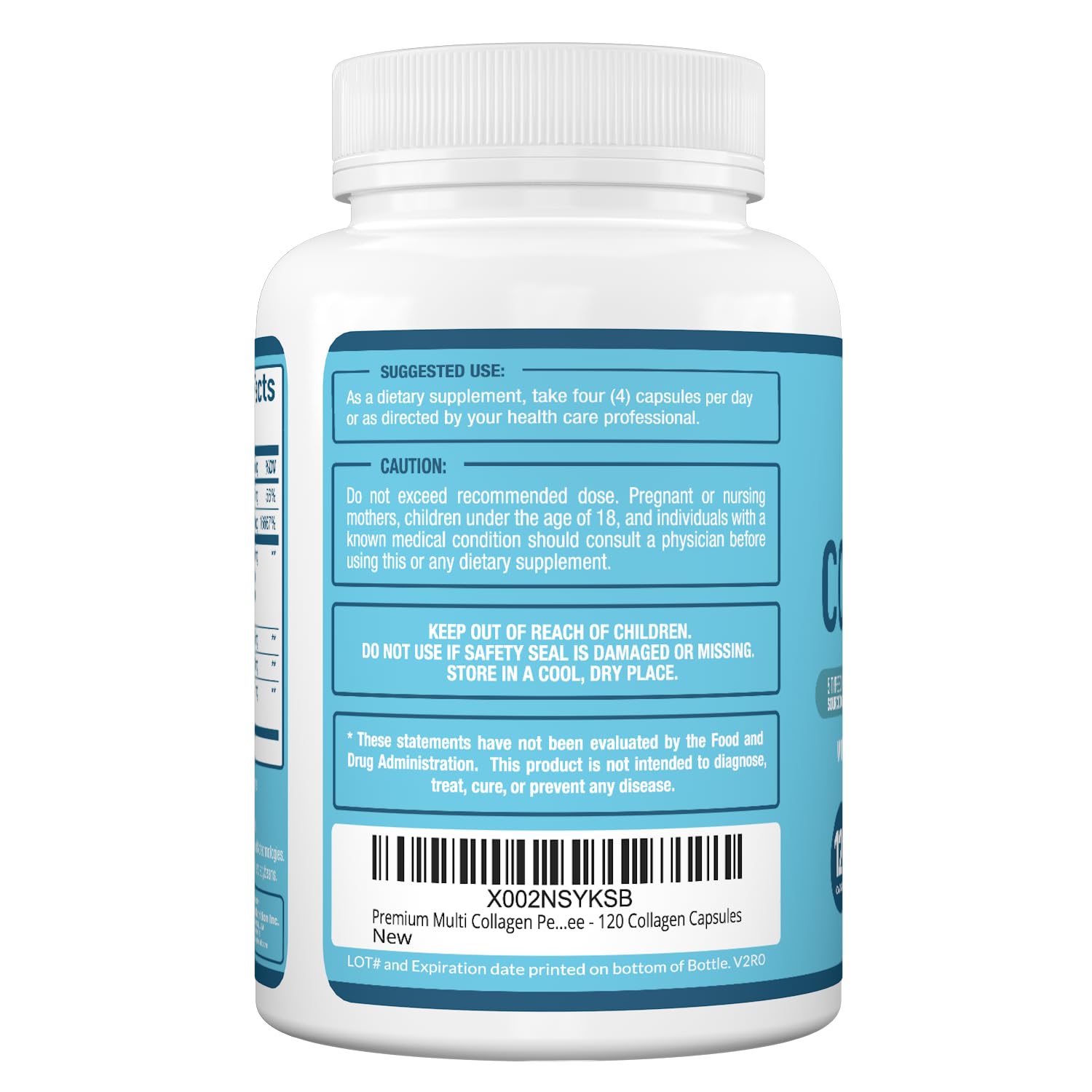 Premium Multi Collagen Peptides (Types I, II, II, V, X) - Collagen Pills for Skin Care, Hair Growth, Nails & Joints - Vitamin C, Hyaluronic Acid - dailyvitalstore