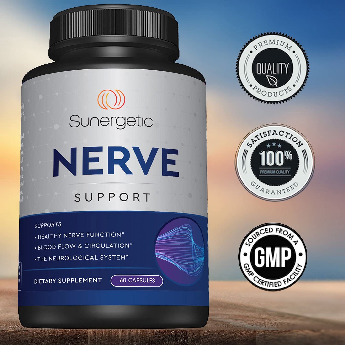 Premium Nerve Support Supplement – with Alpha Lipoic Acid (ALA) 600 mg, Acetyl-L-Carnitine (ALC) & Benfotiamine - Nerve Support Formula for Healthy Circulation, Feet, Hands & Toes - 60 Capsules - dailyvitalstore