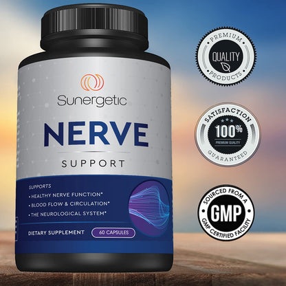 Premium Nerve Support Supplement – with Alpha Lipoic Acid (ALA) 600 mg, Acetyl-L-Carnitine (ALC) & Benfotiamine - Nerve Support Formula for Healthy Circulation, Feet, Hands & Toes - 60 Capsules - dailyvitalstore