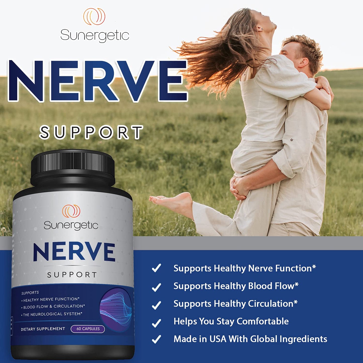Premium Nerve Support Supplement – with Alpha Lipoic Acid (ALA) 600 mg, Acetyl-L-Carnitine (ALC) & Benfotiamine - Nerve Support Formula for Healthy Circulation, Feet, Hands & Toes - 60 Capsules - dailyvitalstore
