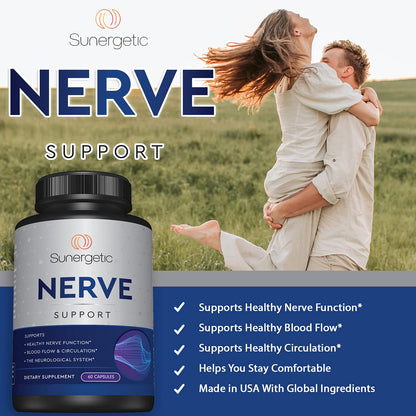 Premium Nerve Support Supplement – with Alpha Lipoic Acid (ALA) 600 mg, Acetyl-L-Carnitine (ALC) & Benfotiamine - Nerve Support Formula for Healthy Circulation, Feet, Hands & Toes - 60 Capsules - dailyvitalstore