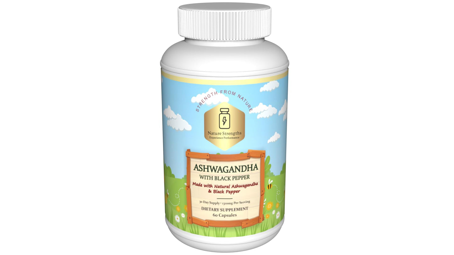 Premium Organic Ashwagandha with Black Pepper - 1300mg per Serving, 60 Capsules - Made in USA, FDA Registered Facility - Enhanced Absorption with Piperine for Optimal Performance - dailyvitalstore