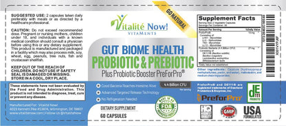 Premium Probiotic plus Ultimate Prebiotic - Gut Biome Builder & Restoration - 4.4 Bn CFU - Best for Women & Men - Bacteria Reaches Intestine within Hours - dailyvitalstore