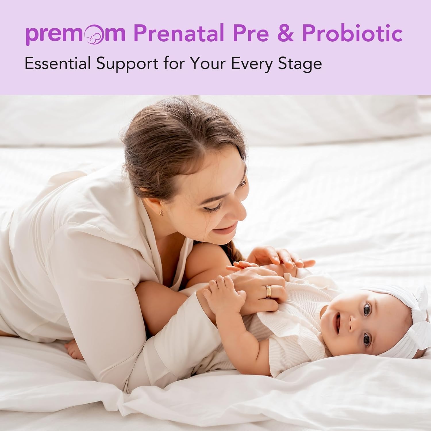 Premom Prenatal Prebiotics & Probiotics for Women, 30 Billion CFU, 18 Strains, Organic Prebiotic & Womens Probiotic, Vaginal, Gut, & Digestive Health + Immune Support Supplement - dailyvitalstore
