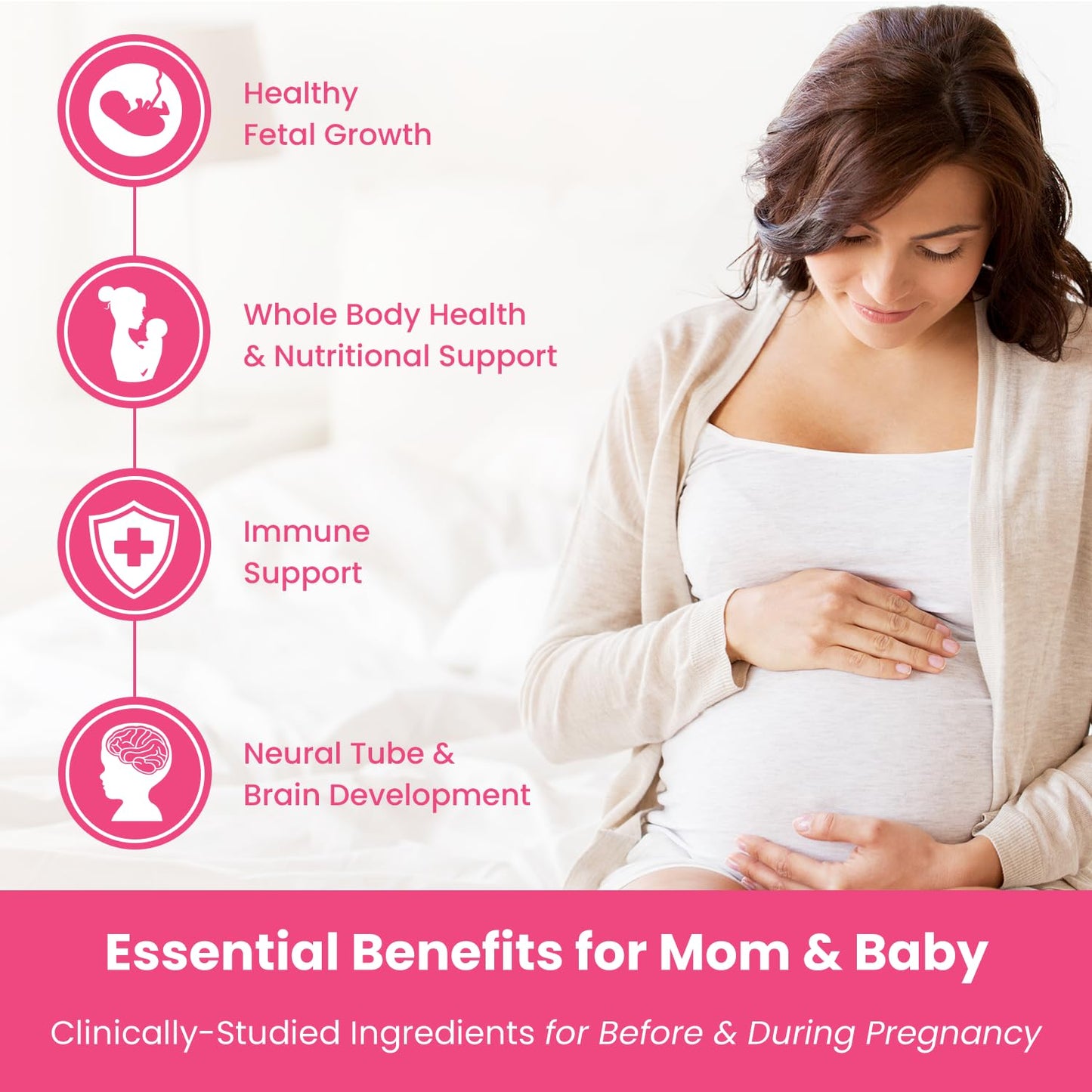 Prenatal Vitamin Gummies with DHA | Vegan Prenatal Vitamins for Women with Omega 3, Methylfolate, Choline & D3, Pregnancy Vitamins for Fetal Development - dailyvitalstore