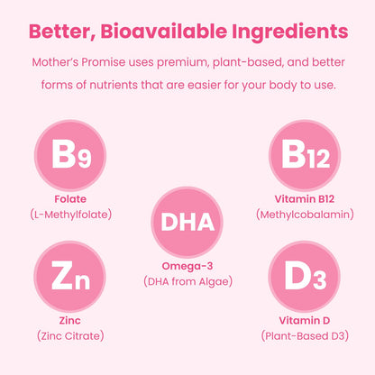 Prenatal Vitamin Gummies with DHA | Vegan Prenatal Vitamins for Women with Omega 3, Methylfolate, Choline & D3, Pregnancy Vitamins for Fetal Development - dailyvitalstore