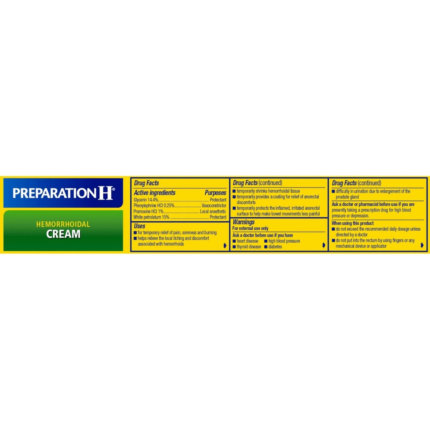 Preparation H Hemorrhoid Cream with Aloe for Multi-Symptom Relief - 1.8 Oz Tube - dailyvitalstore