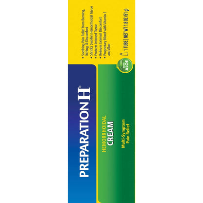 Preparation H Hemorrhoid Cream with Aloe for Multi-Symptom Relief - 1.8 Oz Tube - dailyvitalstore