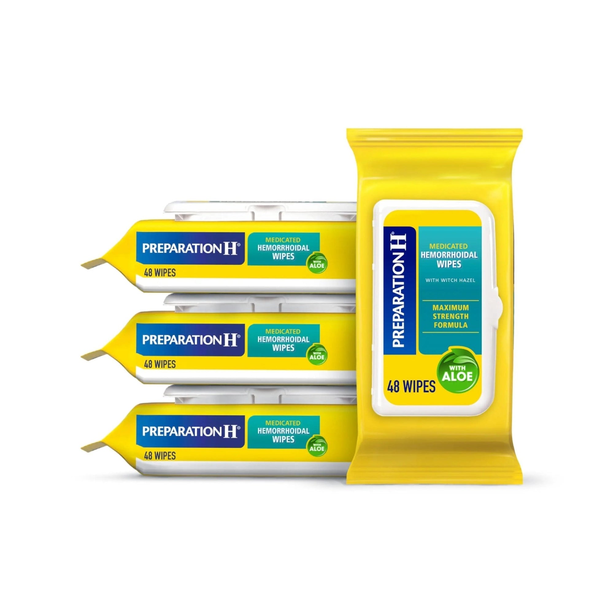 Preparation H Hemorrhoid Flushable Wipes with Witch Hazel for Skin Irritation Relief - 48 Count (Pack of 4) - dailyvitalstore