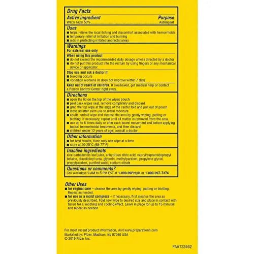 Preparation H Hemorrhoid Flushable Wipes with Witch Hazel for Skin Irritation Relief - 96 Count - dailyvitalstore