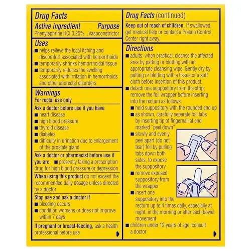 Preparation H Hemorrhoid Suppositories For Itching And Discomfort Relief - 12 Count (Pack of 1) - dailyvitalstore
