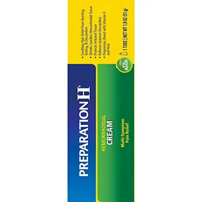 Preparation H Hemorrhoid Symptom Treatment Cream (2 x 1.8 Ounce Tube), Maximum Strength Multi-Symptom Pain Relief with Aloe - dailyvitalstore
