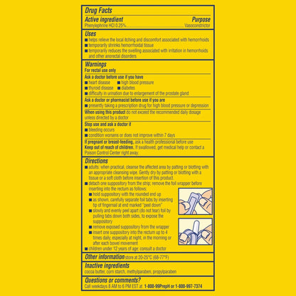 PREPARATION H Hemorrhoid Symptom Treatment Suppositories, Burning, Itching and Discomfort Relief (48 Count) - dailyvitalstore