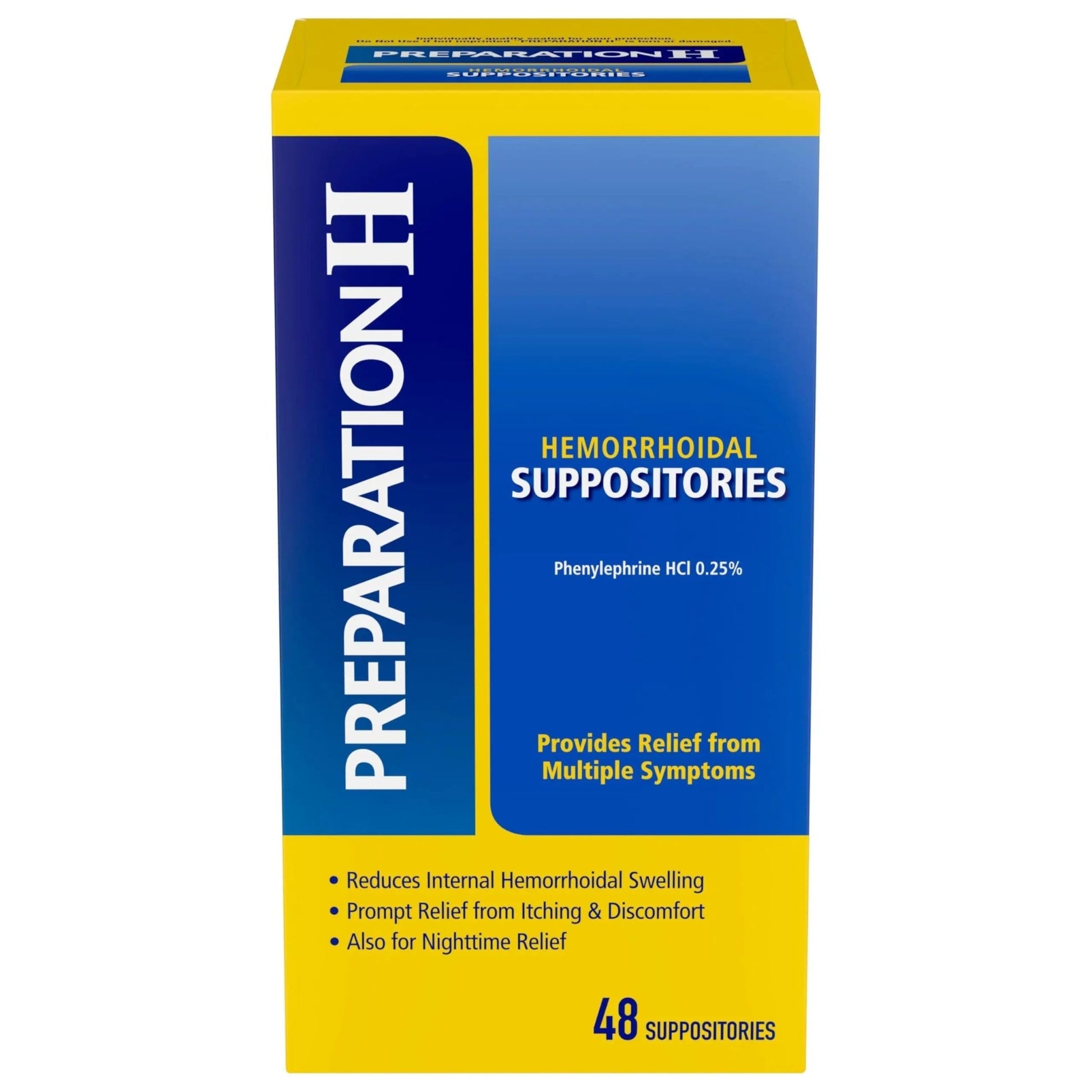 PREPARATION H Hemorrhoid Symptom Treatment Suppositories, Burning, Itching and Discomfort Relief (48 Count) - dailyvitalstore