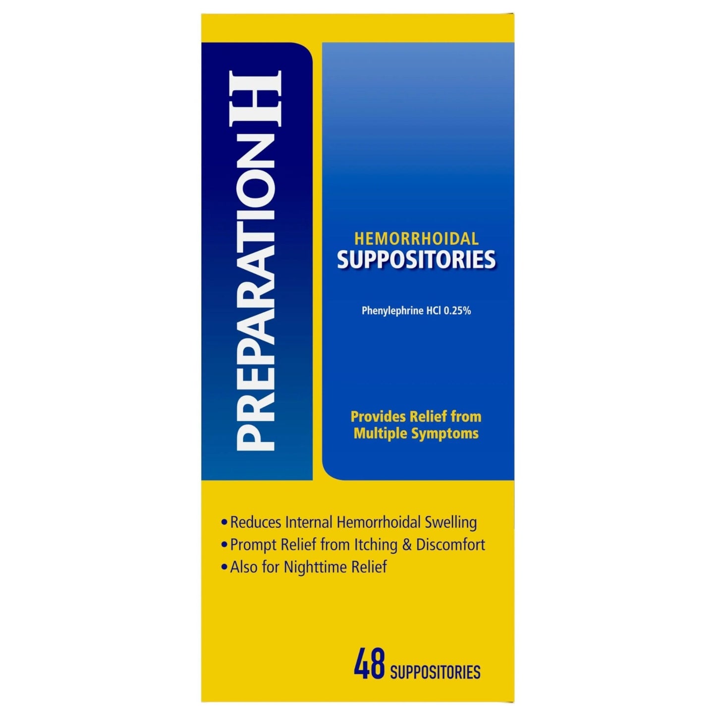 PREPARATION H Hemorrhoid Symptom Treatment Suppositories, Burning, Itching and Discomfort Relief (48 Count) - dailyvitalstore