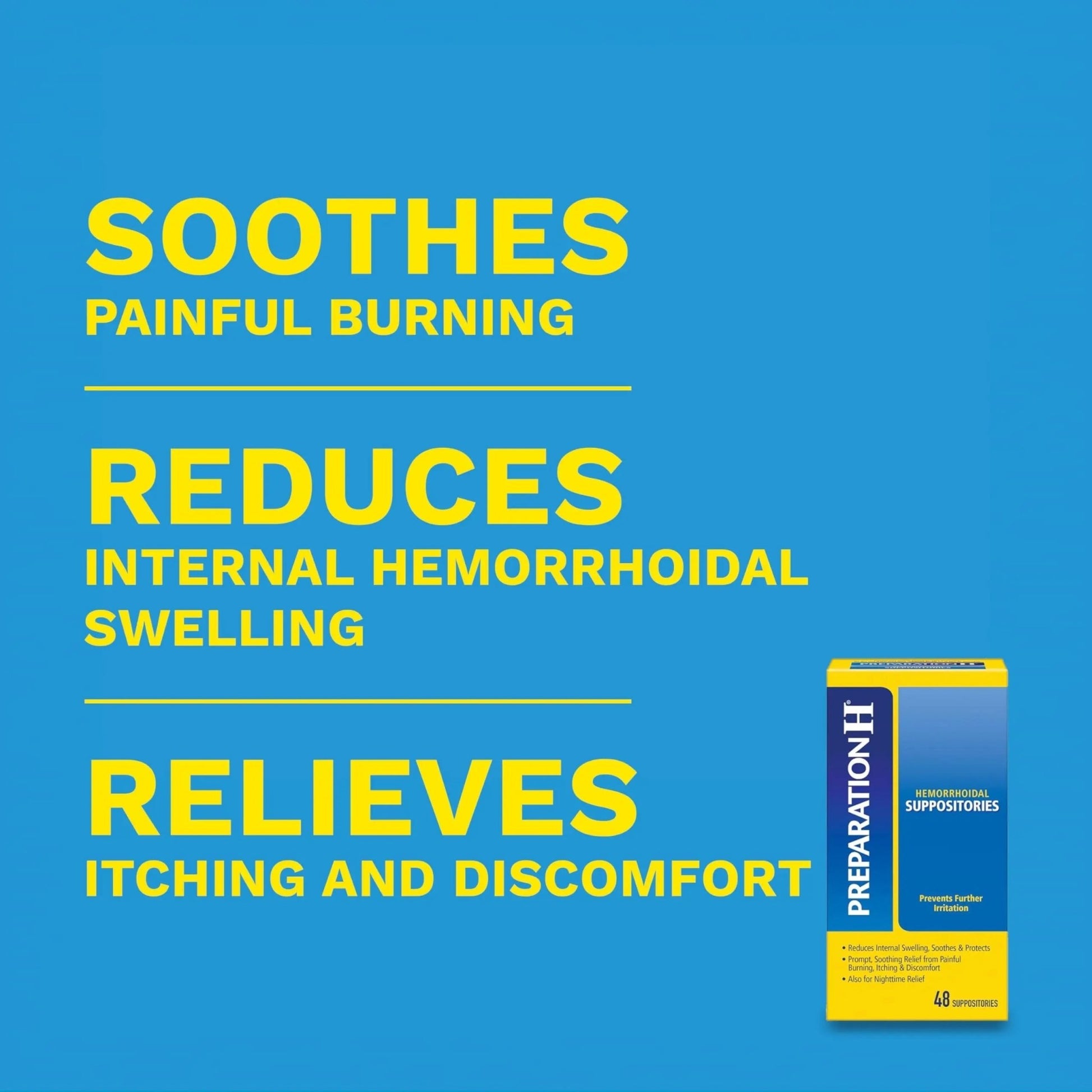 PREPARATION H Hemorrhoid Symptom Treatment Suppositories, Burning, Itching and Discomfort Relief (48 Count) - dailyvitalstore