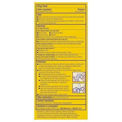 PREPARATION H Hemorrhoid Symptom Treatment Suppositories, Burning, Itching and Discomfort Relief (48 Count) - dailyvitalstore