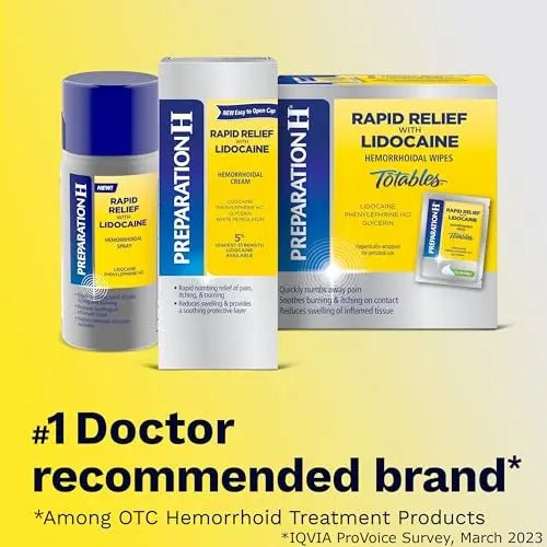 Preparation H Rapid Relief Hemorrhoid Cream with Lidocaine, Numbing Relief for Swelling, Pain, Burning and Itching - 0.75 Oz Tube - dailyvitalstore