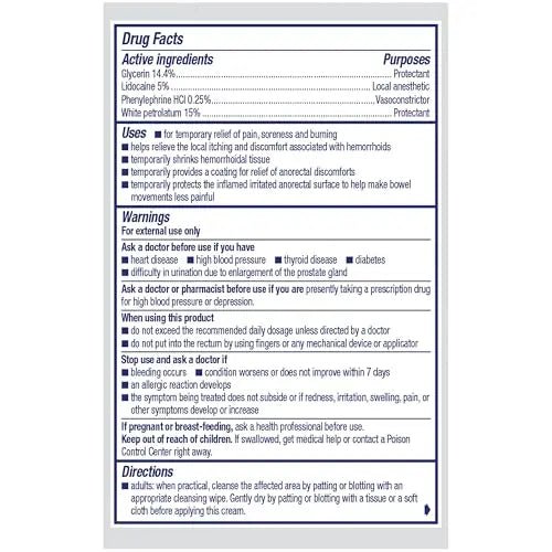 Preparation H Rapid Relief Hemorrhoid Cream with Lidocaine, Numbing Relief for Swelling, Pain, Burning and Itching - 0.75 Oz Tube - dailyvitalstore