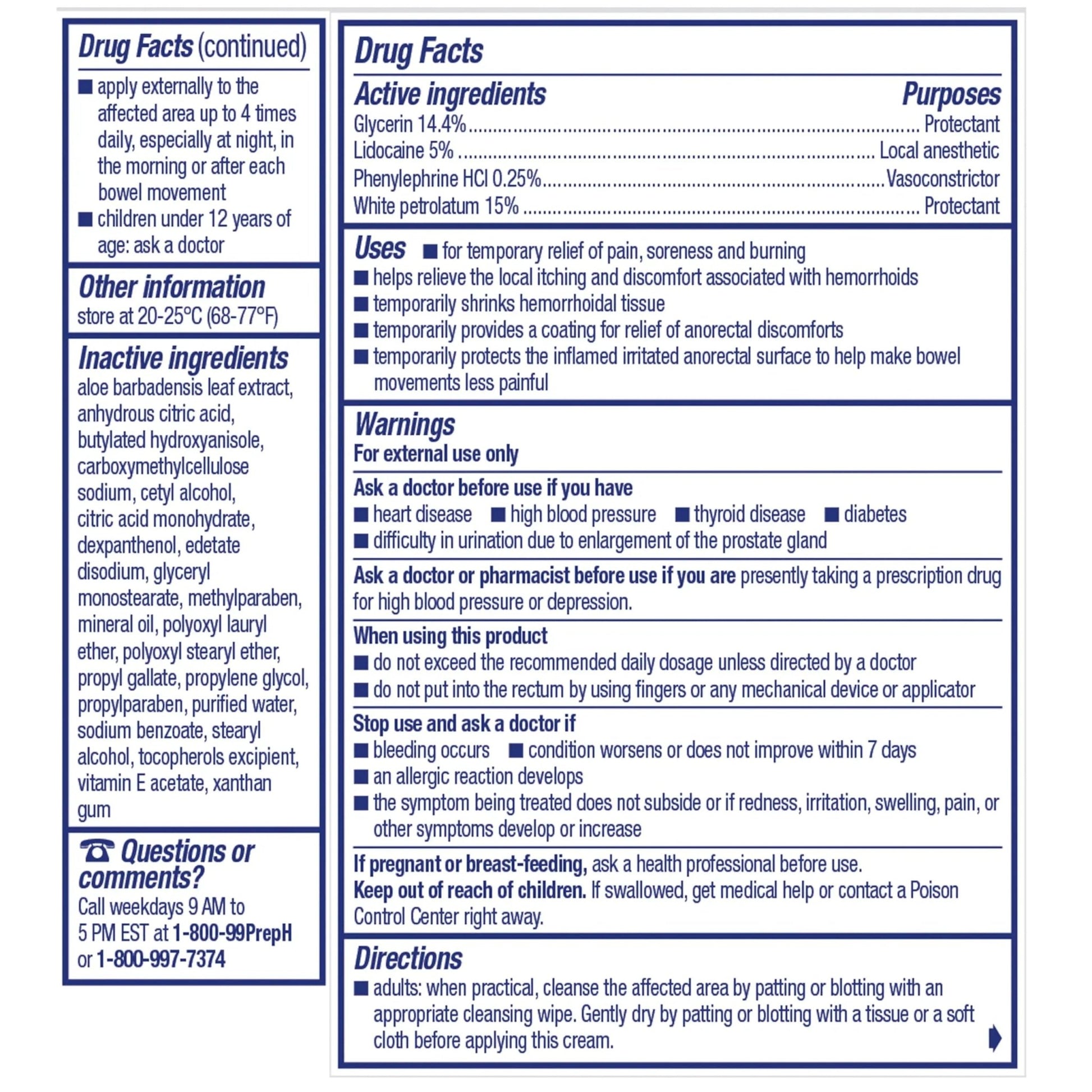 Preparation H Rapid Relief Hemorrhoid Cream with Lidocaine, Numbing Relief for Swelling, Pain, Burning and Itching - 0.75 Oz Tube - dailyvitalstore