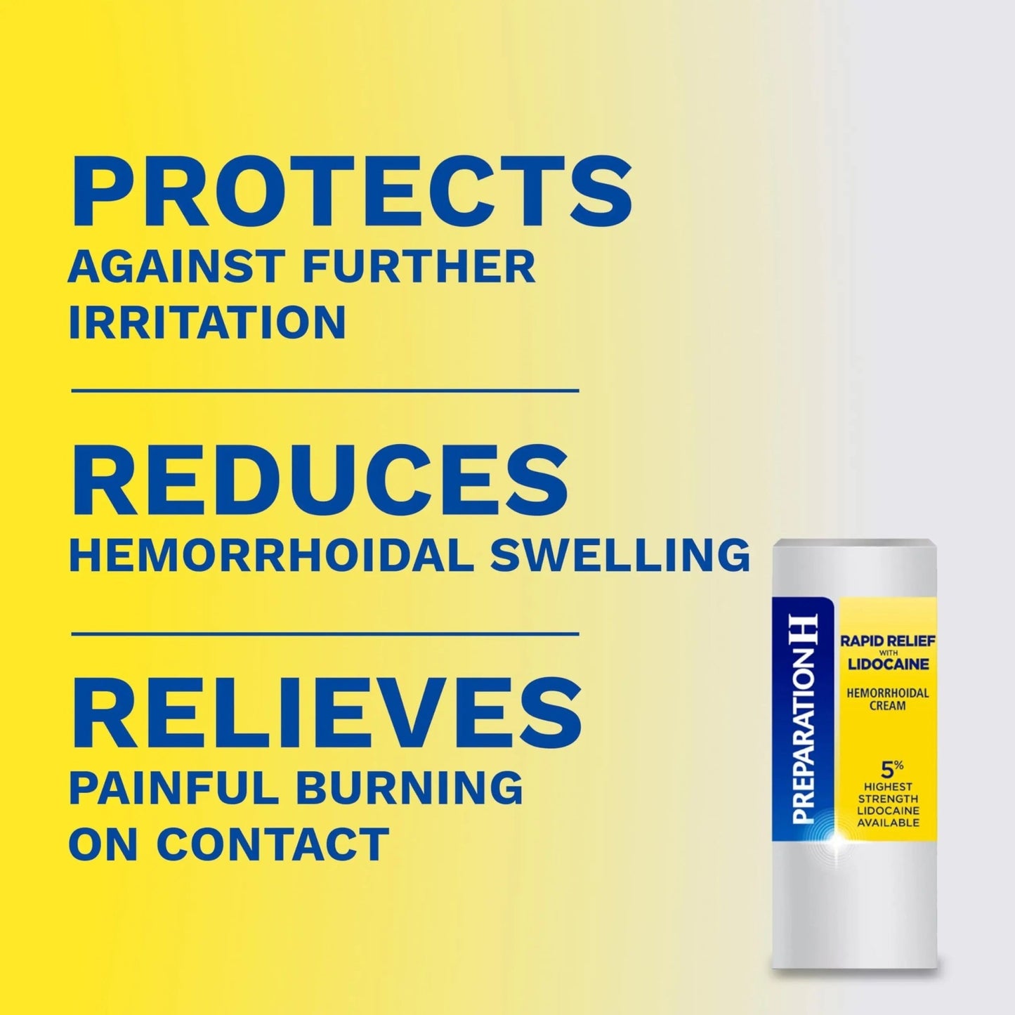 Preparation H Rapid Relief Hemorrhoid Cream with Lidocaine, Numbing Relief for Swelling, Pain, Burning and Itching - 0.75 Oz Tube - dailyvitalstore