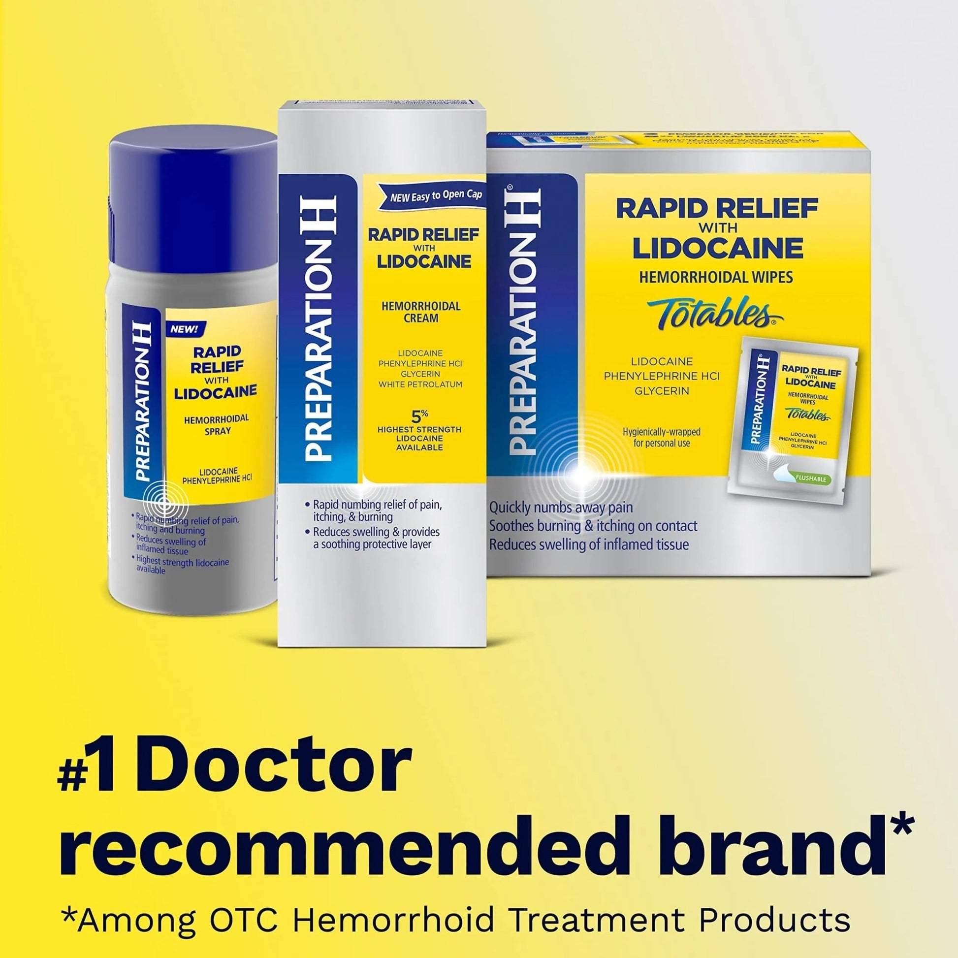 Preparation H Rapid Relief Hemorrhoid Cream with Lidocaine, Numbing Relief for Swelling, Pain, Burning and Itching - 1 Oz Tube - dailyvitalstore