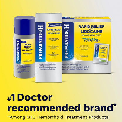 Preparation H Rapid Relief Hemorrhoid Cream with Lidocaine, Numbing Relief for Swelling, Pain, Burning and Itching - 1 Oz Tube - dailyvitalstore