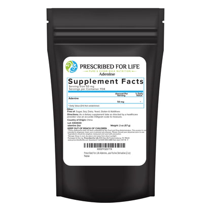 Prescribed For Life Adenine Powder, Vitamin B4 Adenine Supplement, A Nucleobase Purine Derivative (56g) - dailyvitalstore