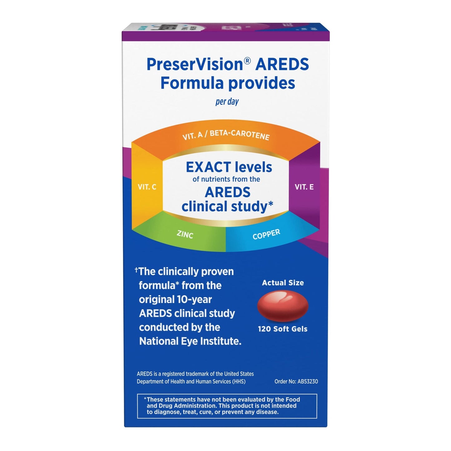 PreserVision AREDS Eye Vitamins, 1 Eye Doctor Recommended Brand, Multivitamin with Copper, Vitamin A, C & E, Zinc Supplements, 120 Softgels - dailyvitalstore