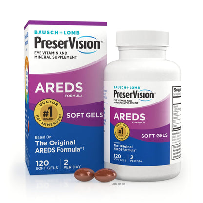PreserVision AREDS Eye Vitamins, 1 Eye Doctor Recommended Brand, Multivitamin with Copper, Vitamin A, C & E, Zinc Supplements, 120 Softgels - dailyvitalstore